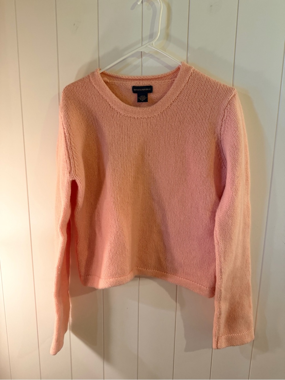 Banana Republic Light Pink Lambswool Crewneck Sweater